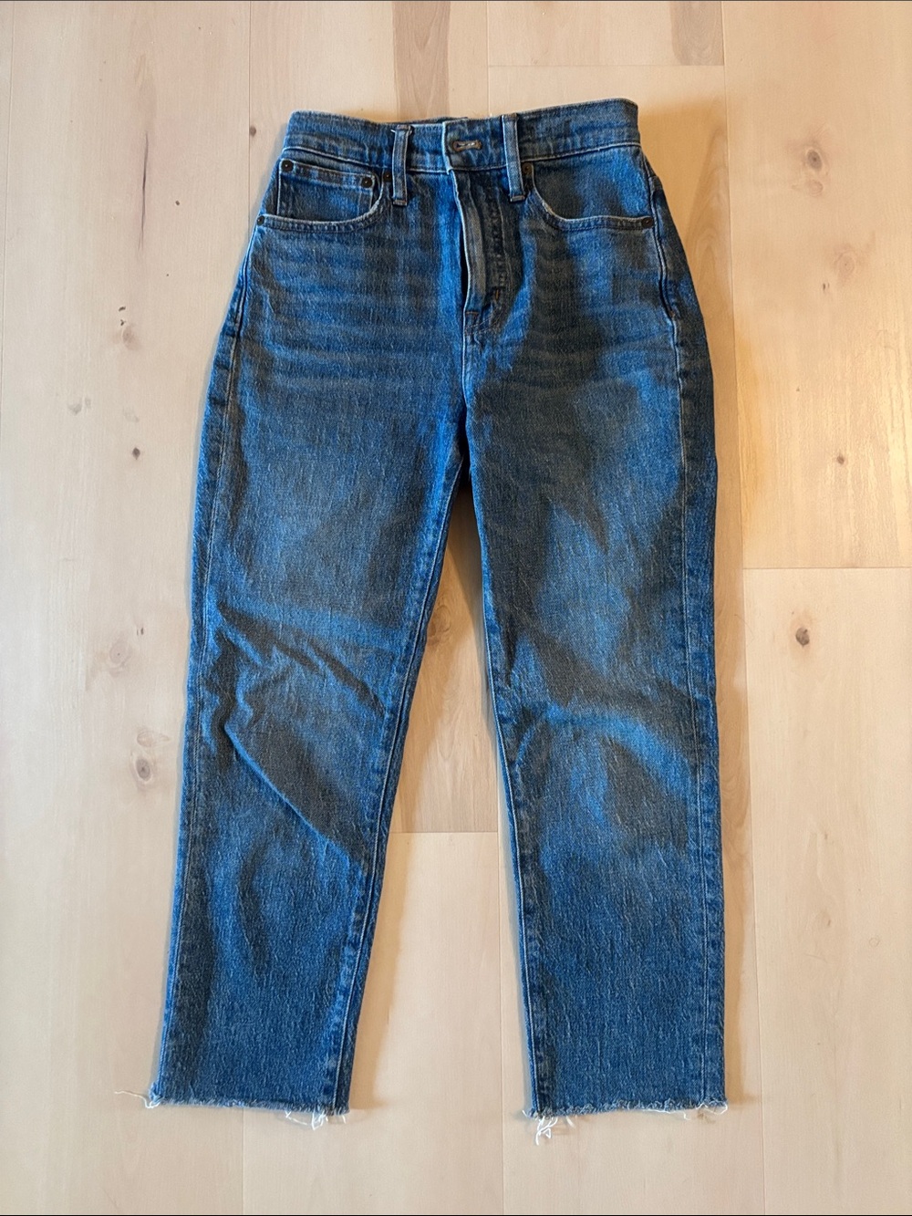 Madewell Dark Blue High-Rise Cropped Jeans
